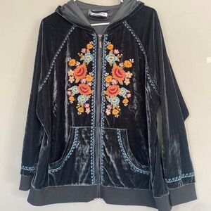 Floriana velour hoodie 1X